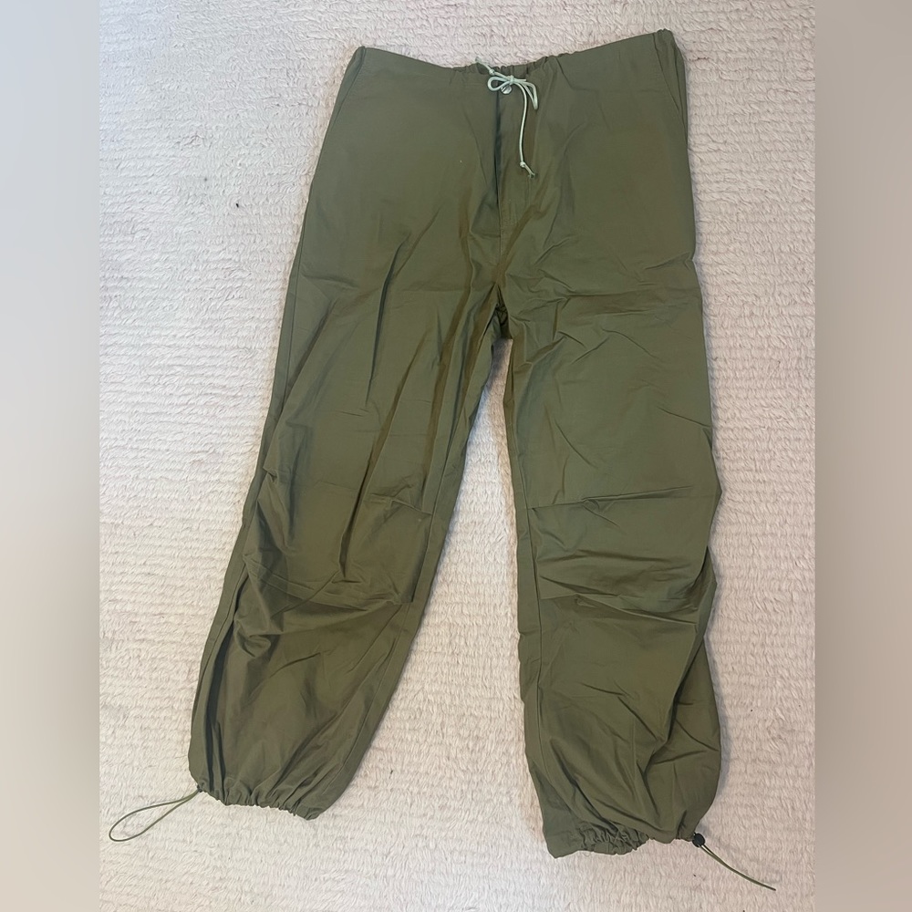 Green parachute pants